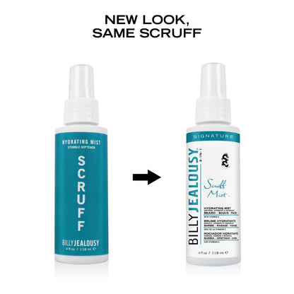 Billy Jealousy Signature Scruff Mist 3-in-1 Hydrating Beard, Shave & Face Spray – Soften Stubble & Refresh Skin