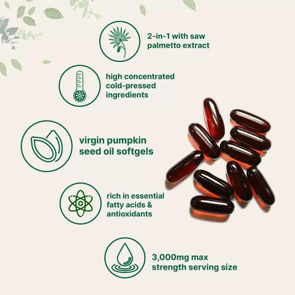 BINBINNIAO Pumpkin Seed Oil & Saw Palmetto Capsules – Hair Growth Support