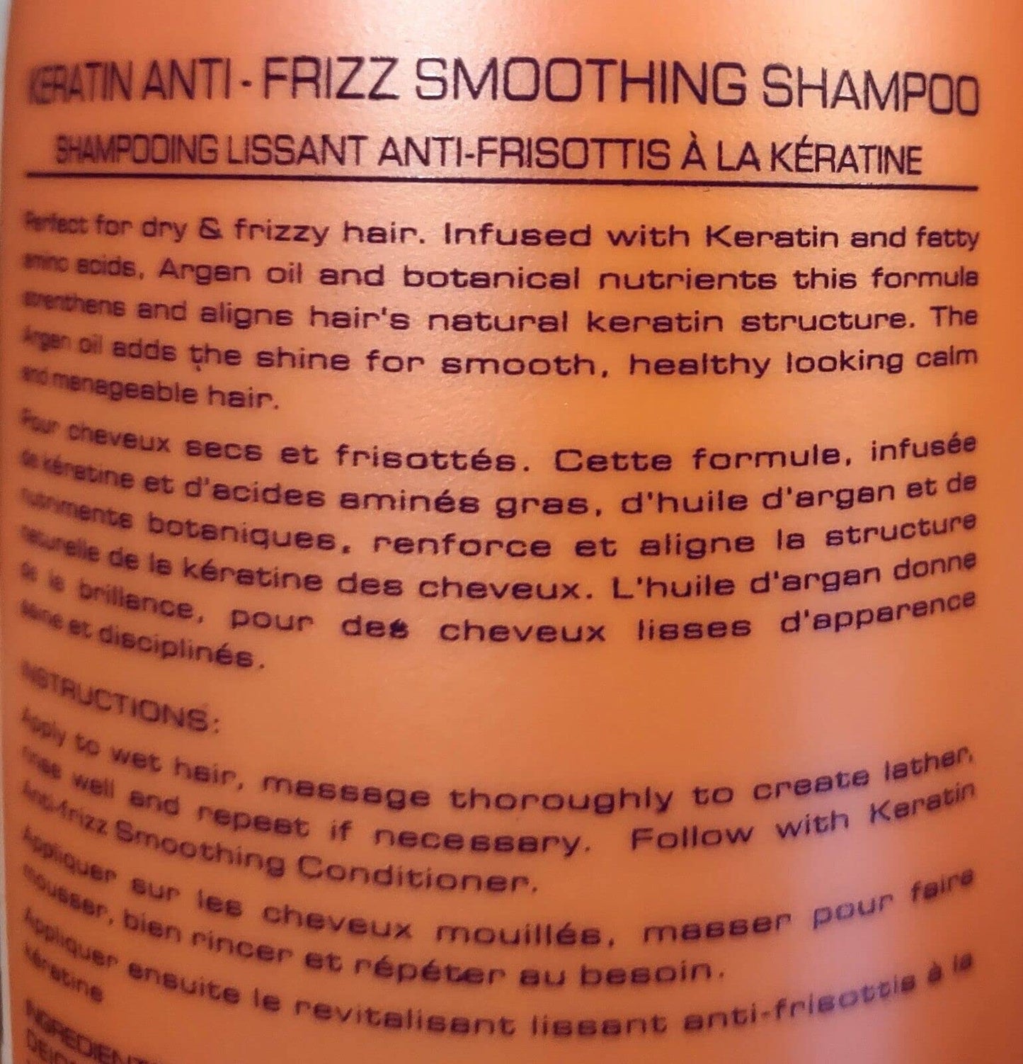 Bio PureOils Keratin Anti-Frizz Smoothing Shampoo – Sulfate-Free, Color-Safe, Made in Italy