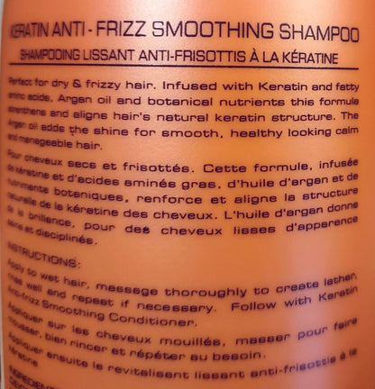 Bio PureOils Keratin Anti-Frizz Smoothing Shampoo – Sulfate-Free, Color-Safe, Made in Italy