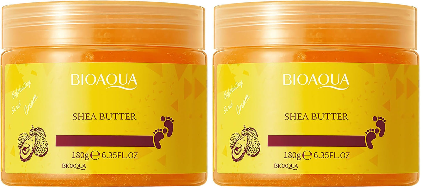 BIOAQUA Foot Care Herbal Scrub & Massage Cream – Gentle Exfoliation, Shea Oil, Pack of 2