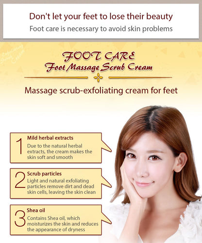 BIOAQUA Foot Care Herbal Scrub & Massage Cream – Gentle Exfoliation, Shea Oil, Pack of 2