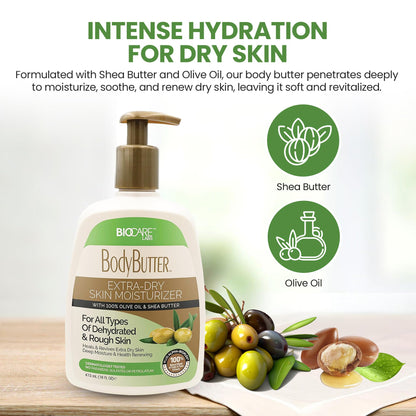 Biocare Labs Moisturizing Body Butter - Rich Shea & Olive Oil Hydration | 16 oz