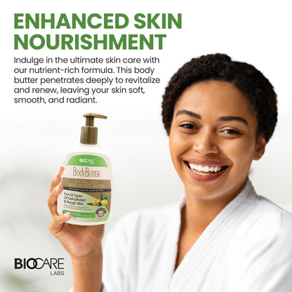 Biocare Labs Moisturizing Body Butter - Rich Shea & Olive Oil Hydration | 16 oz