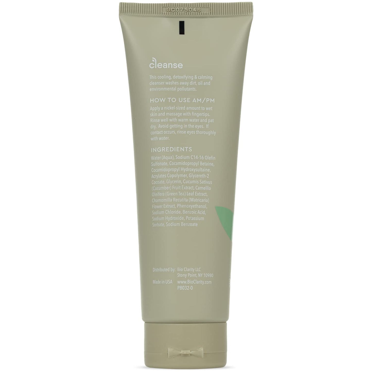 BioClarity Face Cleanser | 100% Vegan, Gentle Wash with Cucumber, Green Tea & Chamomile | 4 oz