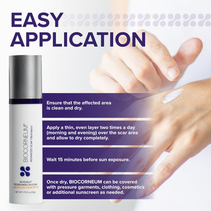 Biocorneum Advanced Scar Treatment with Silishield and SPF 30 – 10g, Made in USA, Fast-Drying Silicone Gel