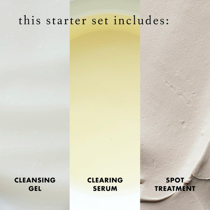 Bioelements 3-Step Starter Set for Acne Prone Skin – Pore Thing, Daily Meds & Spot Defy | Vegan, Gluten Free, Cruelty-Free