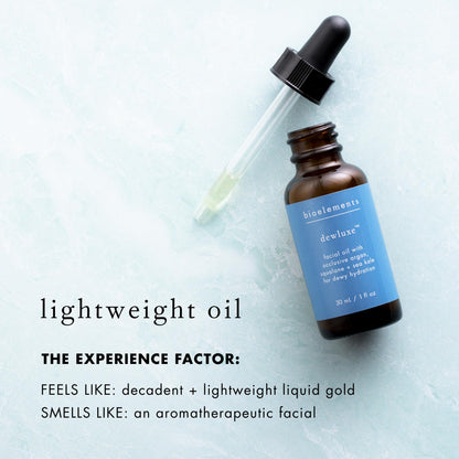 Bioelements Dewluxe Lightweight Face Oil – Hydrates Skin & Diminishes Fine Lines | Vegan, Gluten Free