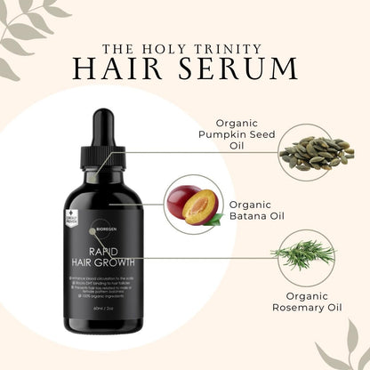 Bioregen Co Rapid Hair Growth Oil for Men & Women | Organic Rosemary, Pumpkin Seed & Batana | DHT Blocker