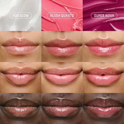 BIOSSANCE Pro-Peptide Lip Perfector – Triple-Treat Vegan Lip Balm, Deep Hydration & Silky Gloss in Blush Quartz Pink