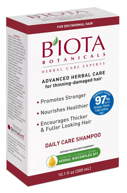Biota B'IOTA Botanicals Daily Care Shampoo for Normal/Dry Thinning Hair — 10.1 oz Pack of 3