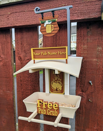 Birdy king Garden Bird Feeding Station - Garden bird seed feeder - quirky outdoor Decor - Wild Bird Food table - sparrow blue tit blackbird