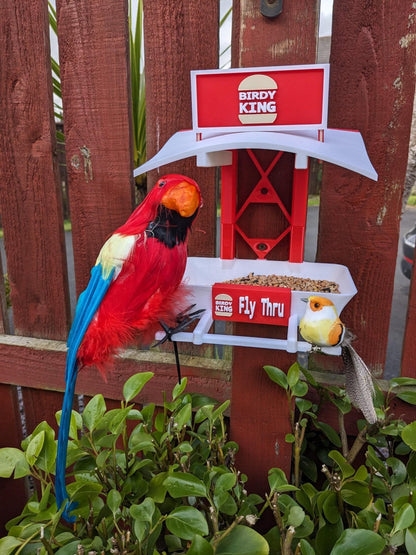 Birdy king Garden Bird Feeding Station - Garden bird seed feeder - quirky outdoor Decor - Wild Bird Food table - sparrow blue tit blackbird