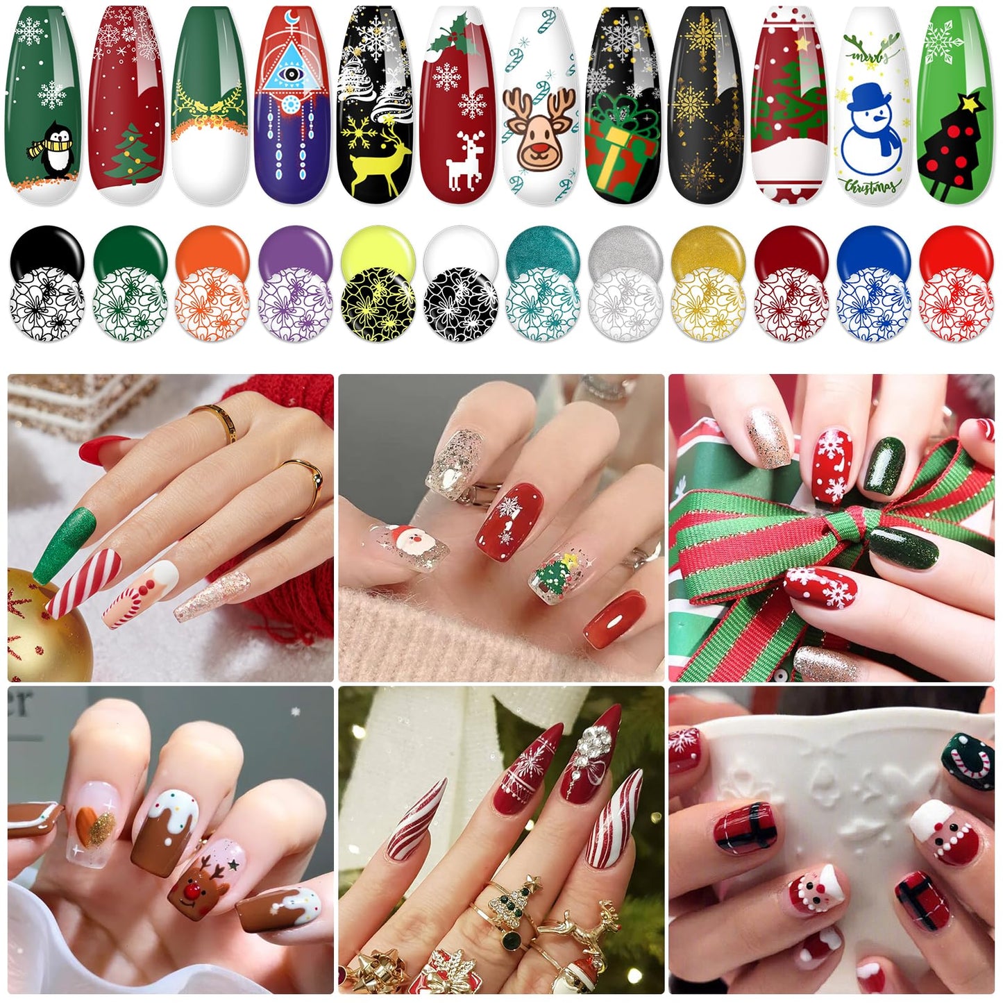 Biutee Nail Stamping Gel Pack – 12 Colors (8ml) for Nail Stamping Plates | UV/LED Safe