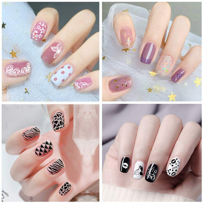 Biutee Nail Stamping Plates Set – 12 Plates, 8 Colors, Stamper & Scraper