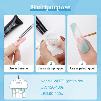 Biutee Nail Stamping Gel Polish – 24 Colors, 0.17 Fl Oz, Soak Off, UV/LED Cure