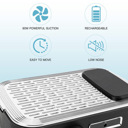 Biutee Rechargeable Nail Dust Collector — 80W Power, 2 Reusable Filters, Adjustable Suction