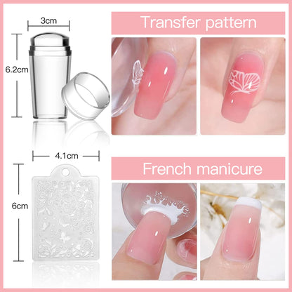 Biutee Nail Stamping Plate Kit – 7-Piece Stamper, Plates & Scraper for DIY Nail Art