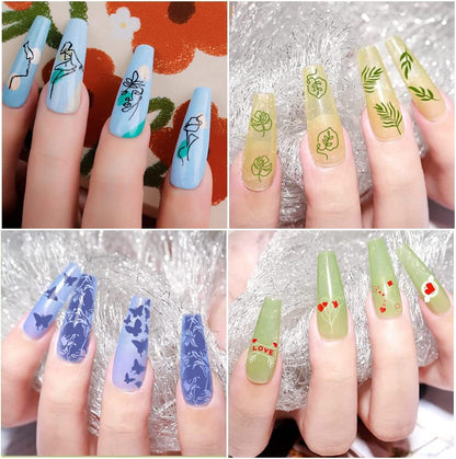 Biutee Nail Stamping Gel Pack – 12 Colors (8ml) for Nail Stamping Plates | UV/LED Safe