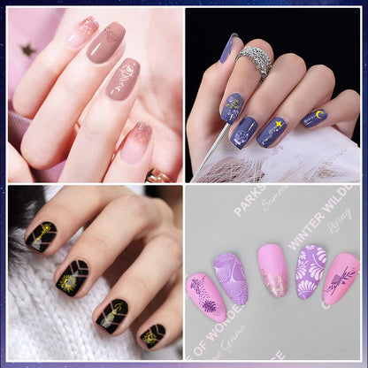 Biutee Nail Stamping Plate Kit – 7-Piece Stamper, Plates & Scraper for DIY Nail Art
