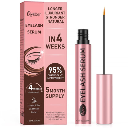 Biysber Lash Serum for Eyelash Growth – Longer, Fuller Lashes & Brows (5 mL) – Gentle & Vegan