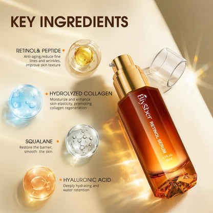 BIYSBER Retinol Collagen Serum for Face – Anti-Aging, Hydration & Firming (1.7 fl oz)