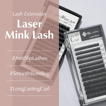 BL BL Laser Mink Classic Lashes – 0.15mm Thick, C Curl, 12mm Length | Natural Semi-Permanent Eyelashes