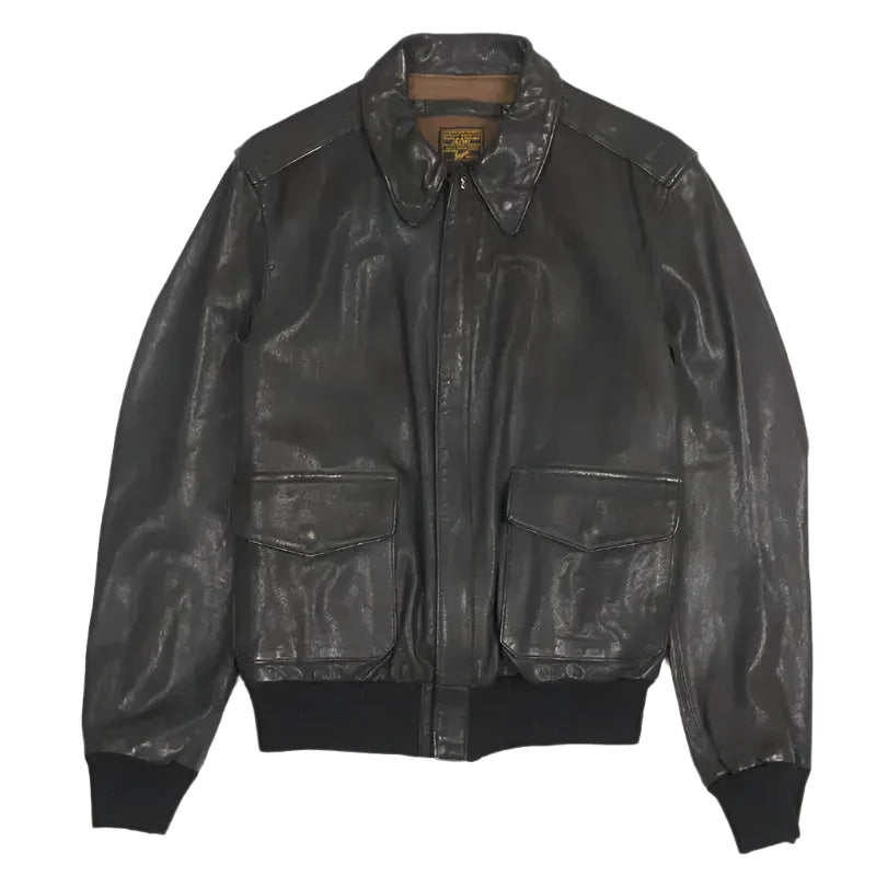 Men’s Black A-2 Leather Jacket
