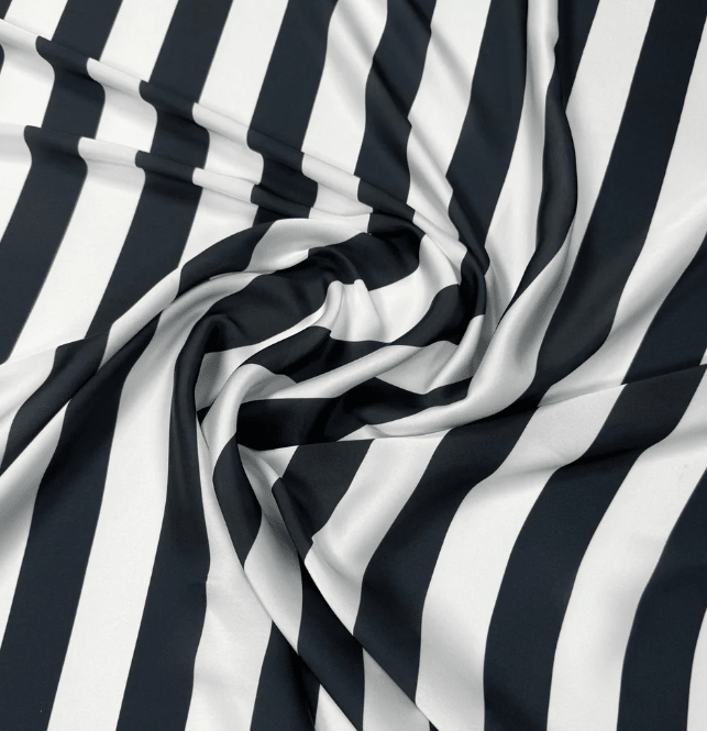 Black and White Striped Fabric by the Metre