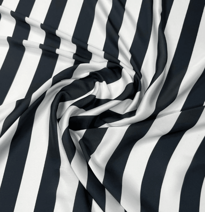 Black and White Striped Fabric by the Metre