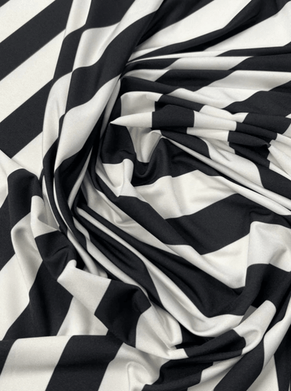 Black and White Striped Fabric by the Metre