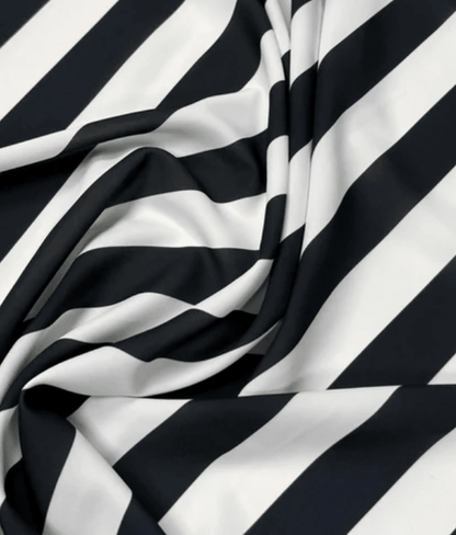 Black and White Striped Fabric by the Metre