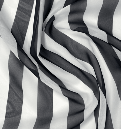 Black and White Striped Fabric by the Metre
