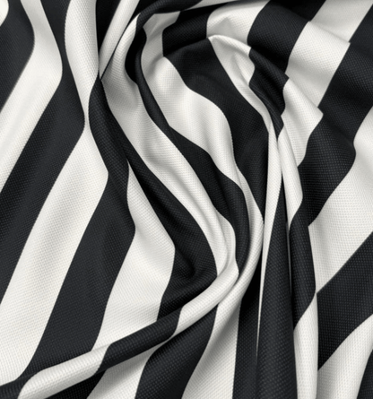 Black and White Striped Fabric by the Metre