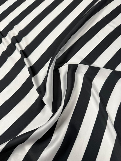 Black and White Striped Fabric by the Metre