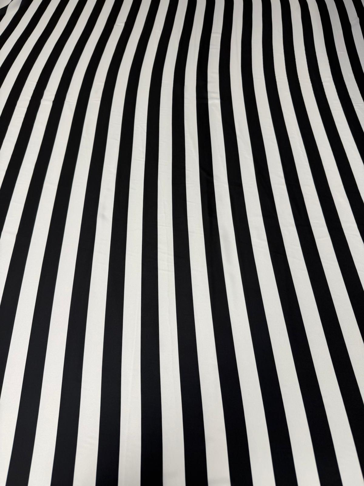 Black and White Striped Fabric by the Metre