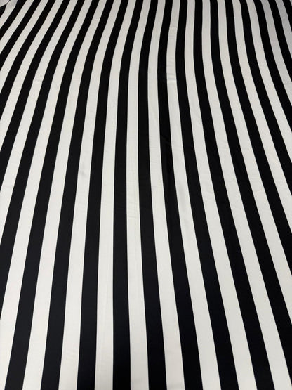 Black and White Striped Fabric by the Metre