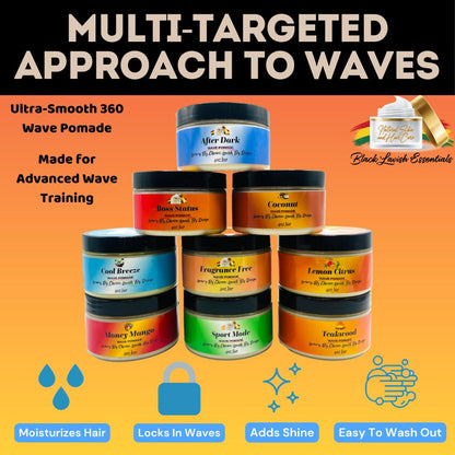 Black Lavish Essentials 360 Wave Pomade - Ultra-Smooth, Strong Hold (4oz)