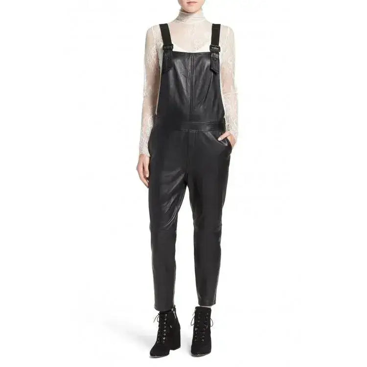 Women’s Leather Romper Leather Jumpsuit