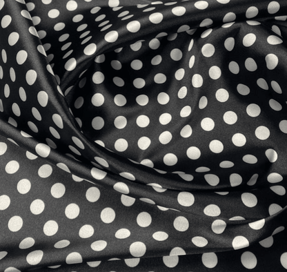 Black Polka Dot Fabric – Classic White Spot Print by the Metre