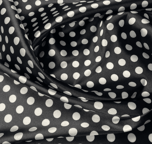 Black Polka Dot Fabric – Classic White Spot Print by the Metre
