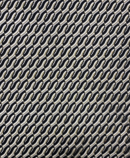 Black Wave Openwork Mesh Knit Fabric with Metallic Thread by the Metre
