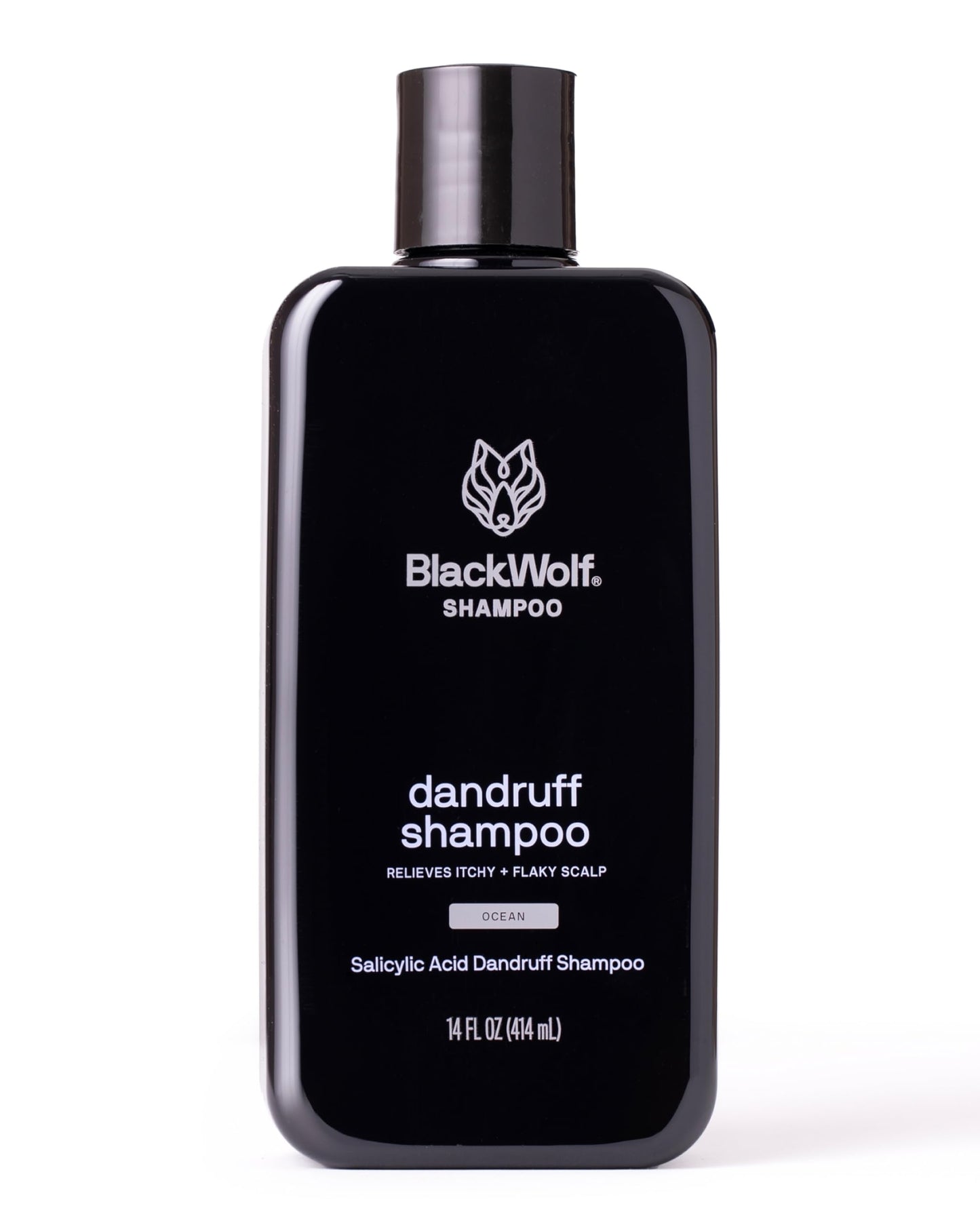 Black Wolf Anti-Dandruff Shampoo – Salicylic Acid Formula for Flake Control & Itch Relief (14 oz)