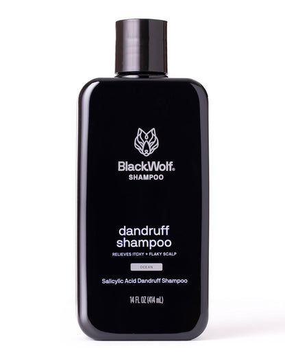 Black Wolf Anti-Dandruff Shampoo – Salicylic Acid Formula for Flake Control & Itch Relief (14 oz)