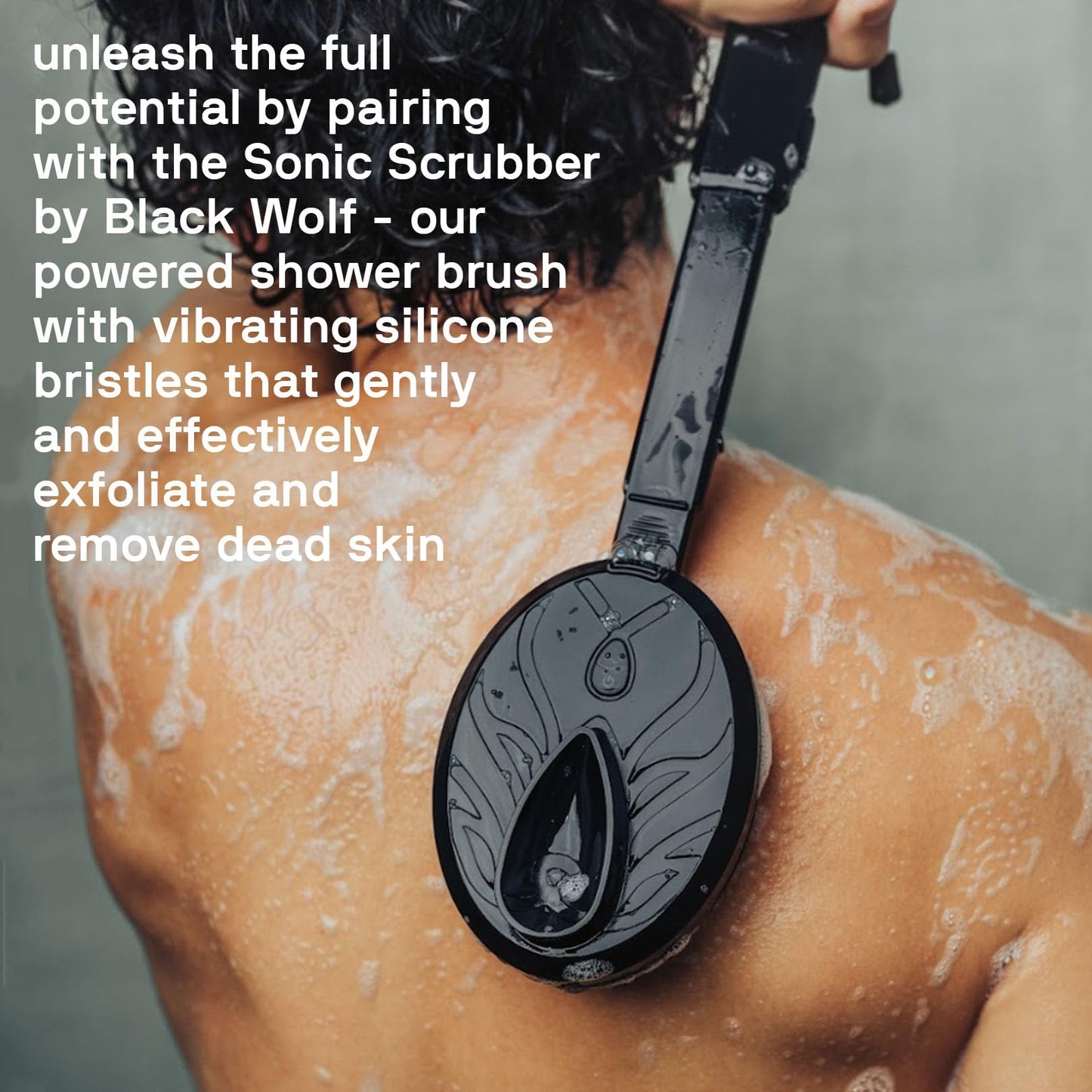 Black Wolf Moisturizing Body Wash for Men – Sandalwood Hydration with Hyaluronic Acid, Aloe Vera & Jojoba Oil