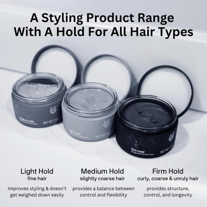 Black Wolf Hair Styling Paste for Men — Medium Hold, Water-Based, 3 oz