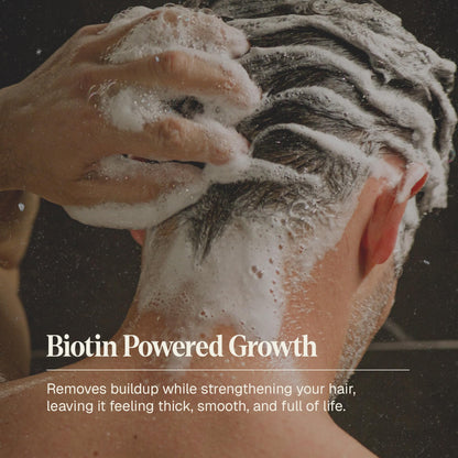 Black Wolf Thickening & Volumizing Shampoo for Men — Biotin, Keratin & Rice Protein for Fuller Hair