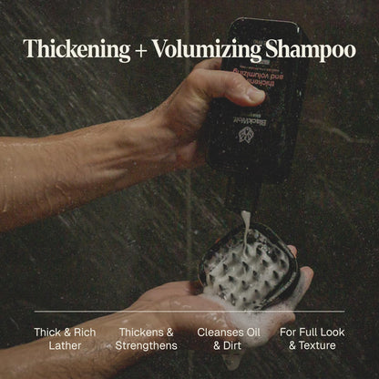 Black Wolf Thickening & Volumizing Shampoo for Men — Biotin, Keratin & Rice Protein for Fuller Hair