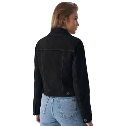 Women’s Black Western Suede Jacket