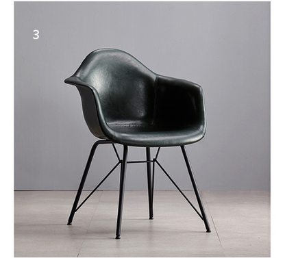 A Set of 2 Bobby Dining Chairs, Distressed Leather